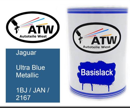 Jaguar, Ultra Blue Metallic, 1BJ / JAN / 2167: 500ml Lackdose, von ATW Autoteile West.